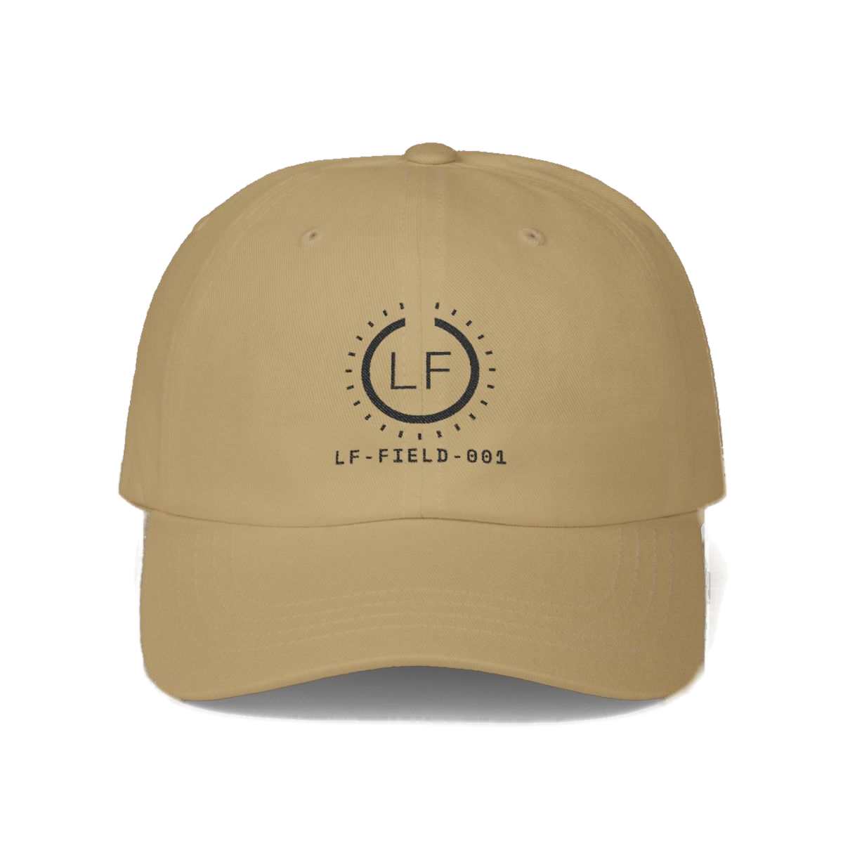 Bird-Band Glyph Cap in Khaki — front, shown on the Khaki colorway.
